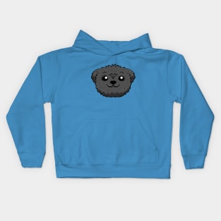 Black puppy cut shih tzu Kids Hoodie